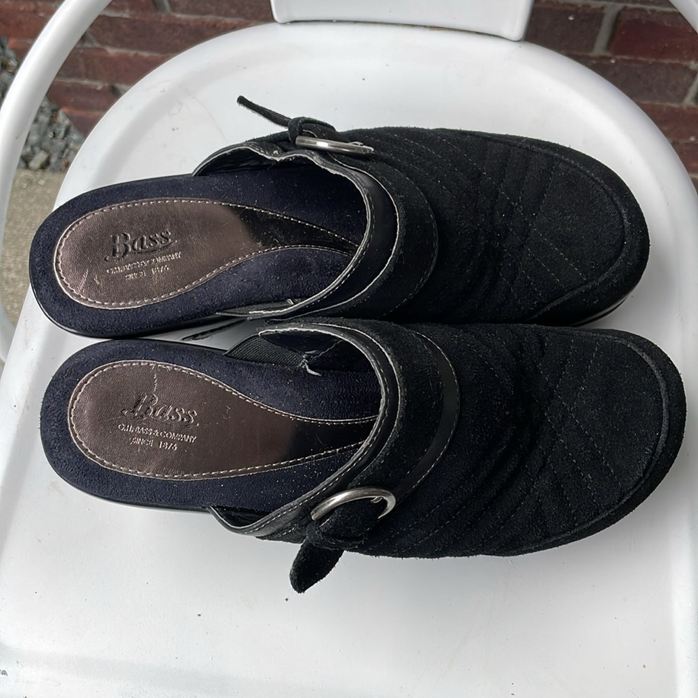 G.H. Bass & Co. | Tebow|Leather | Black |  Buckled | Slip-On Clogs/Mules |Size 9 - Picture 7 of 16